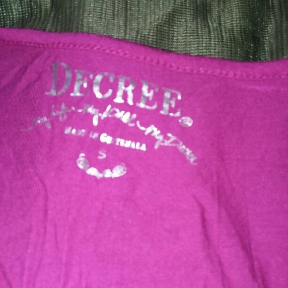 Hot Pink flowy short sleeved blouse by Decree, small - Picture 2 of 2